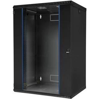 BKT ELEKTRONIK Vægrack 600x600x997 21u glasdør sort