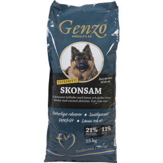Genzo Skånsomt 15 kg Hundemad Full Palle 24 sække. -