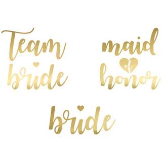 13 stk. Smukke Guld Midlertidige Tatoveringer til Team Bride Polterabend