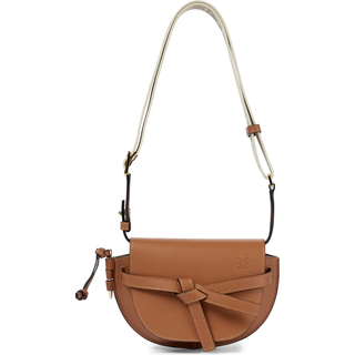 Loewe Gate Dual Mini leather and jacquard shoulder bag - brown - One Size