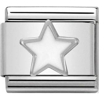 Nomination Classic - Composable Classic - Emaille, Silber - Weißer Stern- 330202/04 - weiß
