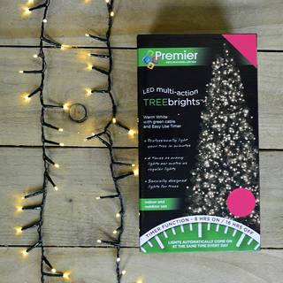 1500 LED (37,5 m) Premier TreeBrights juletræslys og timer i varm hvid