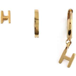 Orelia Stud Hoop Ear Party Initial C - Pale Gold
