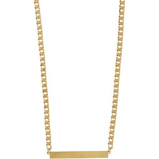 Orelia Flat Curb Bar Necklace Pale Gold