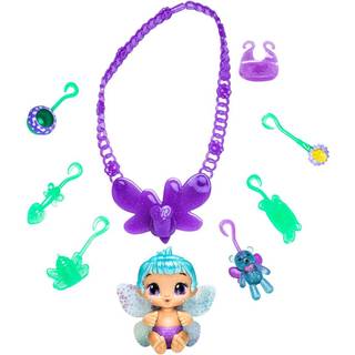 Baby Alive Glo Pixies Minis Carry N Care Necklace Lilac Pearl 3.75-tommer Pixie Doll Toy med dukkebærer og plejer charme halskæde