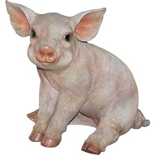 Hi-line gave Ltd Pig Sitting Figur 9-tommer
