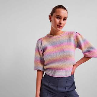 Pieces - Pchudson O-neck Knit - Striktrøjer og cardigans til kvinder - Pale Banana-multi - S
