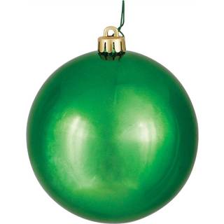 Vickerman 4 """" Green Shiny Ball Ornament - 6 Per Bag - Shatterbestand og UV -resistent - Holdbar og pålidelig - Festive Green Christmas Ornamente