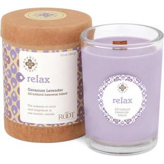 Rootlys, der s?ger balance med lille spa-stearinlys 6,5 ounce afslapning: Geranium Lavendel