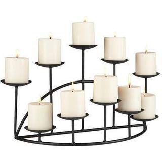 Sei m?bler 10 stearinlys smedejern Candelabra mat sort