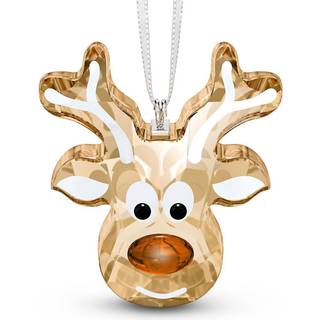 Swarovski Gingerbread Reindeer Ornament til at h?nge p? et tr? eller til display Gold Crystal med kobber accent og tryk ansigt En del af Swarovsk