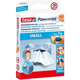 Tesa Powerstrips Small dobbeltklæbende 14 strips hvid