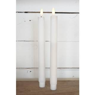 Dacore - LED stagelys med ægte voks - 22 cm - Hvid - 2 stk