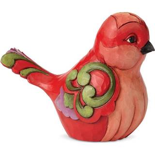 Enesco Jim Shore Heartwood Creek Floral Red Floral Bird Fine Feather Figurine 4,02 tommer flerfarvet