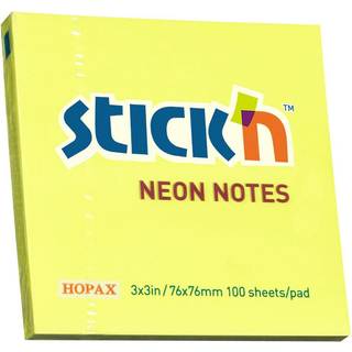 Stick'N notes selvklæbende 76x76mm neon gul