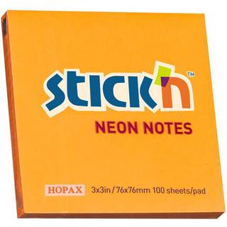 Stick'N notes selvklæbende 76x76mm neon orange