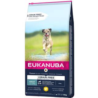 EUKANUBA Adult Small/Medium Grainfree kylling 3 kg / 12 kg - 12 kg