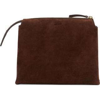 The Row Nu Mini Twin suede crossbody bag - brown - One Size