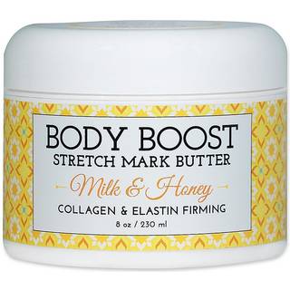 Body Boost Milk & Honey Stretch Mark Butter- Safe til graviditet og sygeplejeparationsstrækkemærker og ar- Paraben Phenoxyethanol Gratis