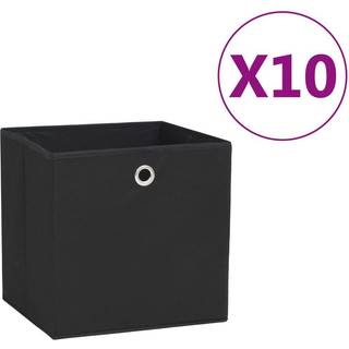 opbevaringskasser 10 stk. ikke-vævet stof 28x28x28 cm sort