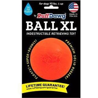 Ruff Dawg Ball XL - hård og holdbar hundelegetøj til store racer - lavet i USA - lyse neonfarver til hentning og leg på land eller vand