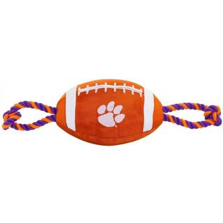 Kæledyr først NCAA Clemson Tigers Fodboldhund legetøj Sej kvalitet nylonmaterialer Stærke træk reb indre squeaker collegiate team farve