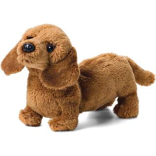 Demdaco lysebrun Dachshund Børns plys beanbag udstoppet dyrelegetøj