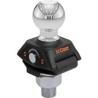 Curt 40247 Rockerball Pushion Hitch Trailer Ball 7 500 lbs 2-tommer Diameter 1-tommer Shank Metallic