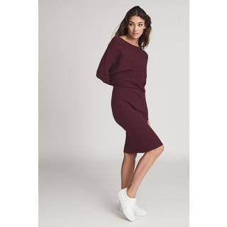 Reiss Reiss Lara Off-The-Shoulder Ribbed Midi Kjole