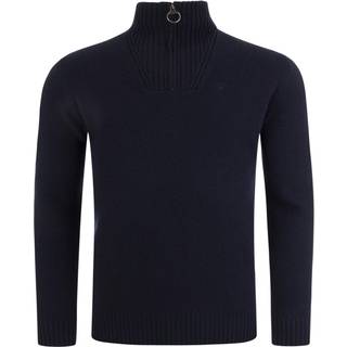 Barbour Men's Essential Lambswool Half Zip Knitted Jumper Dark Stone, S