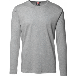 ID Interlock Herre Langærmet t-shirt - Grå Melange - XL