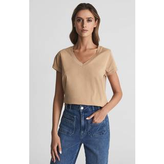 Reiss Luana T-shirt i bomuldsjersey med V-halsMiddel