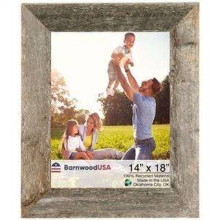 Barnwoodusa | Farmhouse 14x18 Billeder Ramme | 1 1/2 tommer st?bning | 100% genvundet tr? | Rustik | Naturligt forvitret gr?t