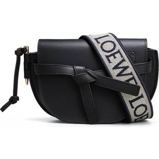 Loewe Gate Dual Mini leather and jacquard shoulder bag - black - One Size