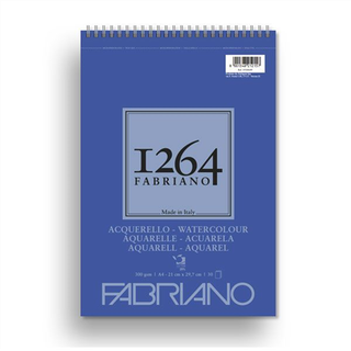 Fabriano akvarelblok F-1264 A4 (210×297 mm), 30 ark, gramvægt 300.