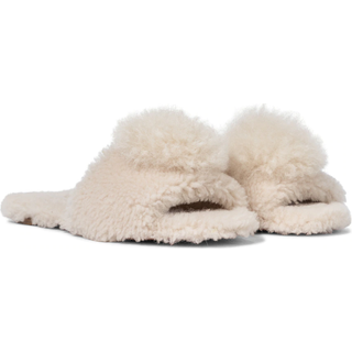 Aquazzura Foxy shearling and alpaca hair slides - white - EU 36