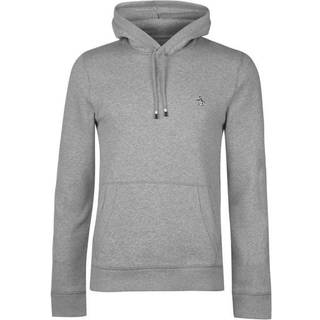Original Penguin Original Penguin Grey Sticker Pete Fleece Med hætte Sweatshirt i regn lyng