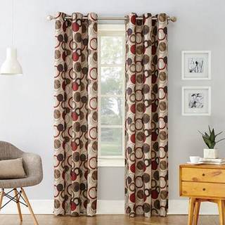 918 Celestial Celestial Print Semi-Sheer Grommet Gardinpanel 48"""" x 84"""" Paprika