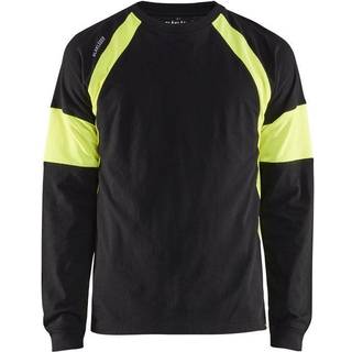 Blåkläder 3520 T-shirt lang ærme / T-shirt lang ærme - S - Sort/High Vis Gul