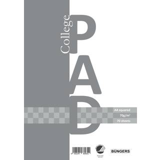 College pad A4 70g-70 sheets squared 3stk, Büngers 5334510203ER
