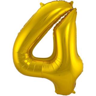 4 Formet Nummer Folieballon (Guld, 86 cm)