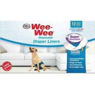 Fire PAWS WEE-WEE-produkter Disponable Dog Diaper Super Absorbent Liners 10 pr. Pakke 2,75 tommer x 8,25 tommer x 4,5 tommer