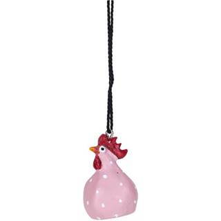 Høne, ophæng, pink, 4 cm
