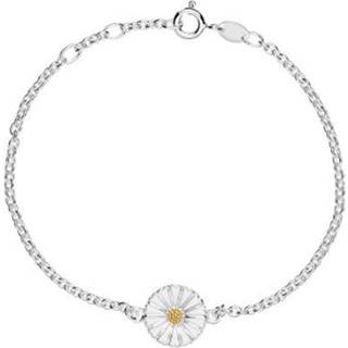 Lund Copenhagen Marguerit armbånd i sølv med hvid emalje, 11mm