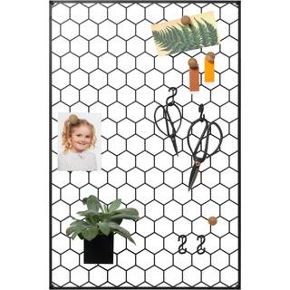 40 x 60 cm. Hexagonal Gitter / Opslagstavle, Sort metal