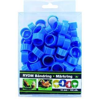 Båndringe plast blå 16mm 100 stk