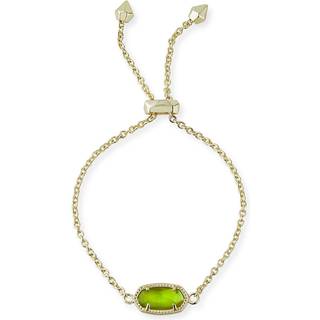 Kendra Scott Elaina Link Chain Bracelet til kvinder Dainty Fashion Jewelry 14k Gold-Plated Brass Peridot Illusion