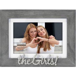 Malden International Designs 4x6 eller 5x7 pigerne! Uhyggelige udtryk Billeder ramme sølv afslutt pigerne! Ord tilknytning grå struktureret træ k