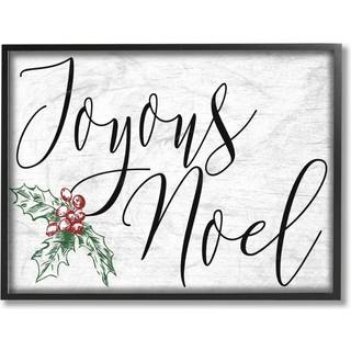 Stupell Industries Joyous Noel Christmas Black Framed Wall Art 11x14 Multicolor