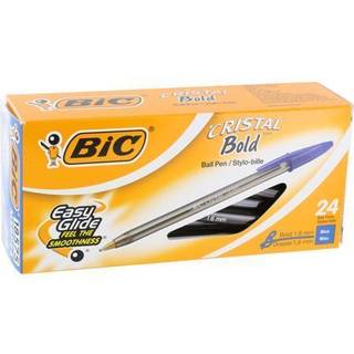 Bic Cristal Xtra Bold Ballpoint Pen Bold Point (1,6 mm) til levende og dramatiske linjer Blå 24-tælling